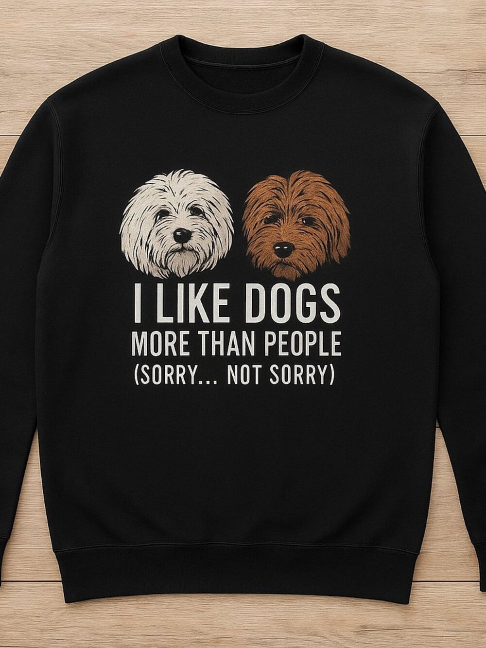 I Like Dogs More Than People Funny Dog Lover Sweatshirt Black